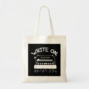 Schrijf in braille Visueel Beperkt Blindheid Bewus Tote Bag