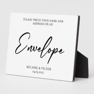 Schrijf je adres op Envelop Wedding Sign Fotoplaat