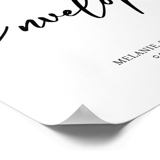 Schrijf je adres op Envelope Wedding Sign Poster (Hoek)