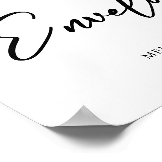 Schrijf je adres op Envelope Wedding Sign Poster (Hoek)