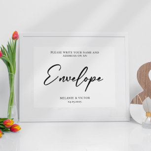 Schrijf je adres op Envelope Wedding Sign Poster