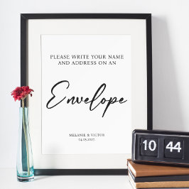 Schrijf je adres op Envelope Wedding Sign Poster