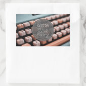 Schrijf je artikel rechthoekige sticker (Tas)