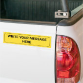 Schrijf je bericht | Aangepaste tekst gele Sjabloo Bumpersticker (Op Truck)