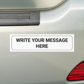 Schrijf je bericht | Aangepaste tekst Witte Sjablo Bumpersticker (Op auto)
