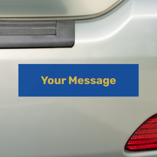 Schrijf je bericht Deep Blue Gold Tekst Sjabloon Bumpersticker (Op auto)