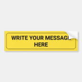 Schrijf je bericht | Gele sjabloon met aangepaste  Bumpersticker (Voorkant)