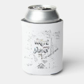 Schrijf je binnen uit! Motivatie schrijver motto Blikjeskoeler (Blikje Achterkant)