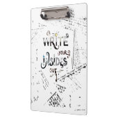 Schrijf je binnen uit! Motivatie schrijver motto Klembord (Links)