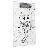 Schrijf je binnen uit! Motivatie schrijver motto Klembord (Rechts)