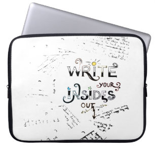 Schrijf je binnen uit! Motivatie schrijver motto Laptop Sleeve