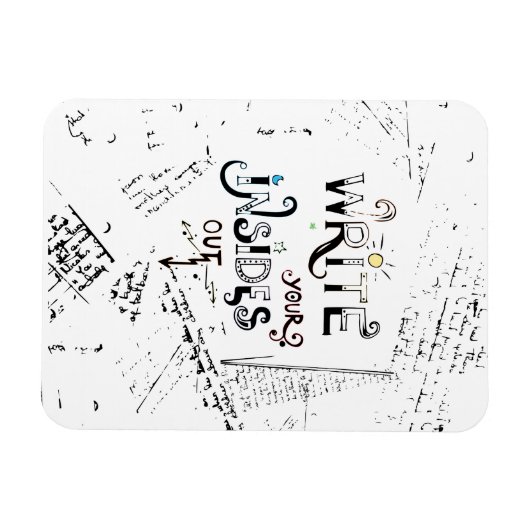 Schrijf je binnen uit! Motivatie schrijver motto Magneet (Horizontaal)