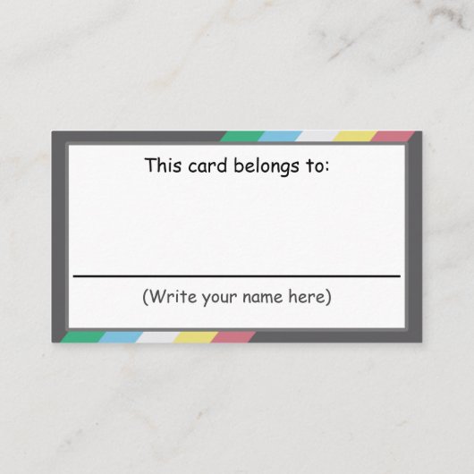 Schrijf je eigen communicatieve Kaart - Invalidite (Achterkant)