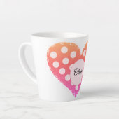 Schrijf je eigen naamhart latte mok (Linkerhoek)