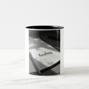 Schrijf je eigen recept voor geluk tweekleurige koffiemok