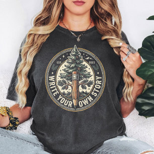 Schrijf Je Eigen Verhaal Potlood Boom Embleem T-shirt