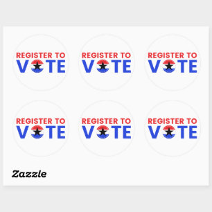 Schrijf je in om te stemmen voor de Amerikaanse ve Ronde Sticker