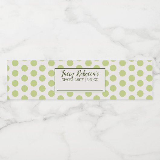 Schrijf je naam op groene waterfleslabels waterfles etiket (Enkel label)