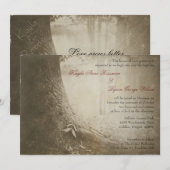 Schrijf je naam op het Trouwkaartje met boom Kaart (Voorkant / Achterkant)