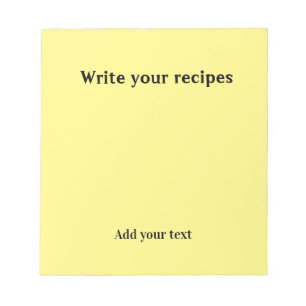 Schrijf je recept eenvoudig geel bewerkbaar notitieblok