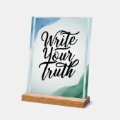 Schrijf je waarheid acryl bord (Hoek)