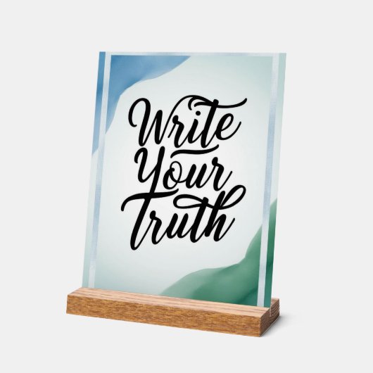 Schrijf je waarheid acryl bord (Hoek)