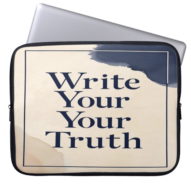 Schrijf je waarheid optie 2 laptop sleeve (Voorkant)