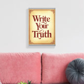 Schrijf je Waarheid optie 3 Canvas Afdruk (Insitu (Woonkamer))