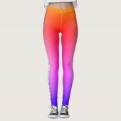 Schrijf Jouw naam, Vervagen van de Kleur  Leggings (Voorkant)