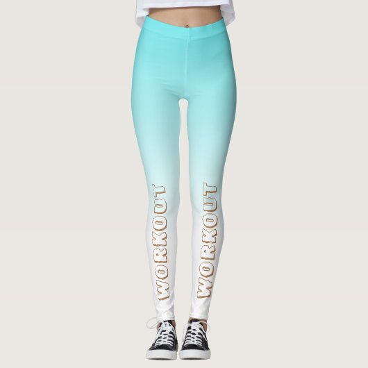 Schrijf jouw tekst l Modern verloop blauw en wit Leggings (Voorkant)