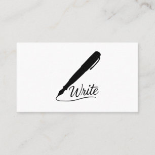 Schrijf logo antieke vulpen schrijver scenario visitekaartje