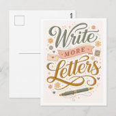 Schrijf Meer Brieven Briefkaart (Voorkant / Achterkant)