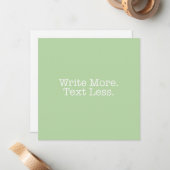 Schrijf meer. Tekst minder. Notitiekaartje (Voorkant / Achterkant in situ)