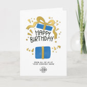 Schrijf naam met Logo Schattige Leuk Bedrijfs Verj Kaart (Voorkant)