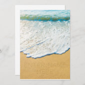 Schrijf naam op strandzandgenerator aankondiging (Voorkant / Achterkant)