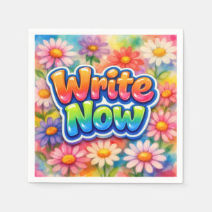 Schrijf Nu Tekst met Neon Daisy Tuin Servet