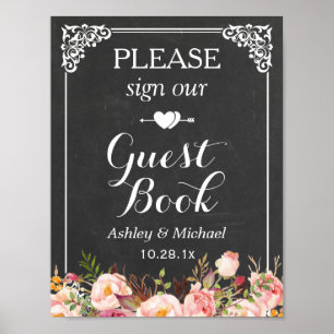 Schrijf ons Guestbook in   Chalkboard bruiloft Poster