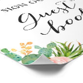 Schrijf ons Guestbook in | Succulent Cactus Floral Poster (Hoek)