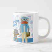 Schrijf op Auteur het Monkey Patroon van de Contac Grote Koffiekop (Rechts)