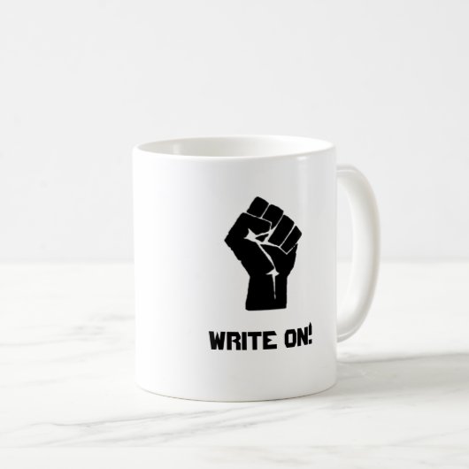 "Schrijf op!" Koffiemok (Voorkant rechts)