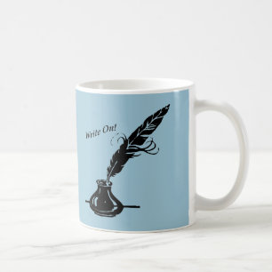 Schrijf op! Korte-inktkoffiebeker, lichtblauw Koffiemok