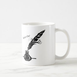 Schrijf op! Quill Ink op een koffiebeker Koffiemok