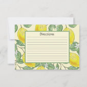 Schrijf op Recipe Kaart Cute Lemons Pattern and Na (Achterkant)