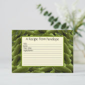 Schrijf op Recipe Kaart Fun Green Pickles Pattern (Staand voorkant)