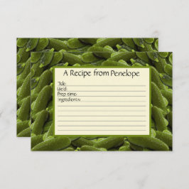 Schrijf op Recipe Kaart Fun Green Pickles Pattern