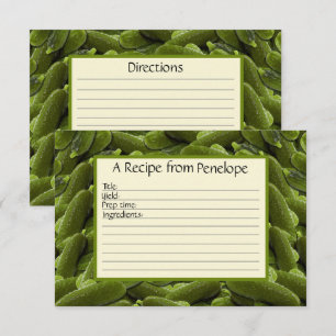 Schrijf op Recipe Kaart Fun Green Pickles Pattern