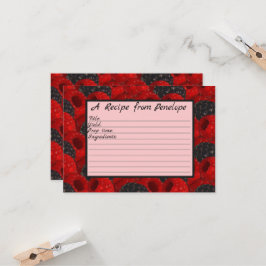 Schrijf op Recipe Kaart Juicy Berry Pattern en Naa