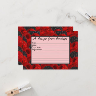Schrijf op Recipe Kaart Juicy Berry Pattern en Naa