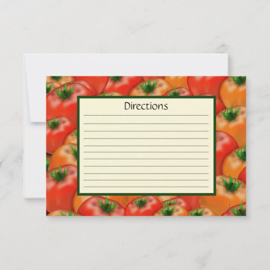Schrijf op Recipe Kaart Juicy Tomato Pattern (Achterkant)