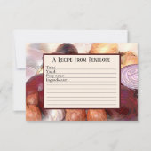 Schrijf op Recipe Kaart-uien met knoflook en naam Kaart (Voorkant)